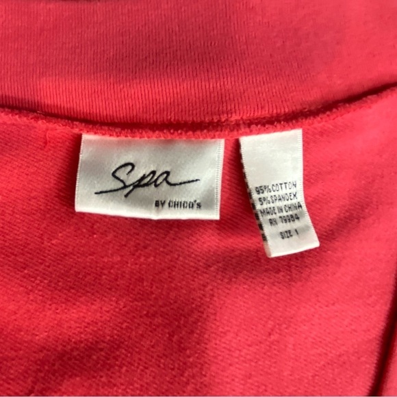 CHICO'S SPA size 1 Oversized pullover V neck  3/4 sleeve tunic top - Picture 4 of 4